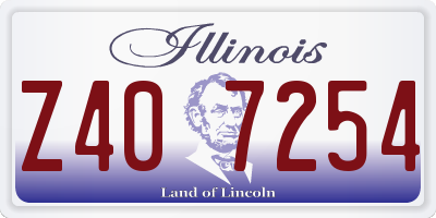 IL license plate Z407254