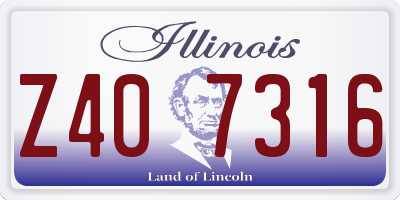 IL license plate Z407316