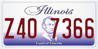 IL license plate Z407366