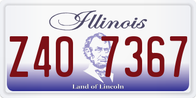 IL license plate Z407367