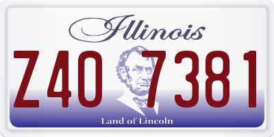 IL license plate Z407381