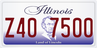 IL license plate Z407500