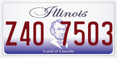 IL license plate Z407503