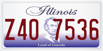 IL license plate Z407536