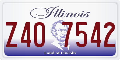 IL license plate Z407542