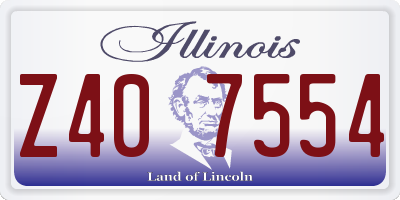 IL license plate Z407554