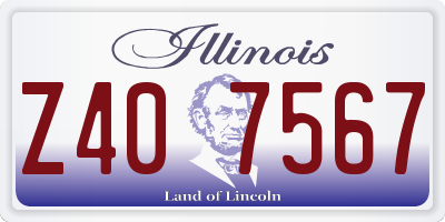 IL license plate Z407567