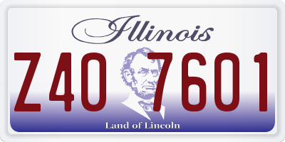 IL license plate Z407601
