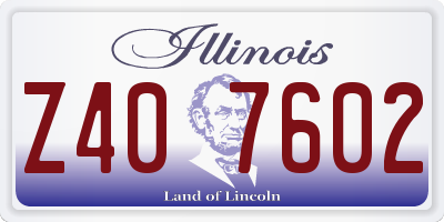 IL license plate Z407602