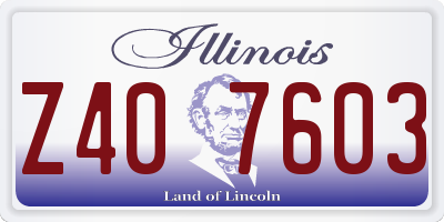IL license plate Z407603