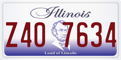 IL license plate Z407634