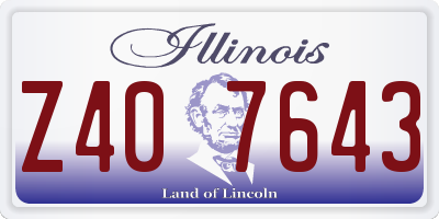 IL license plate Z407643