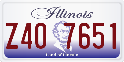 IL license plate Z407651