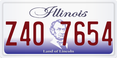 IL license plate Z407654