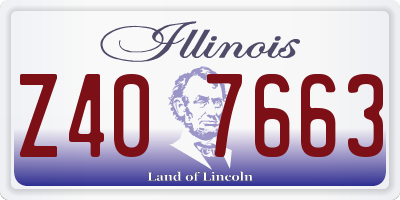 IL license plate Z407663