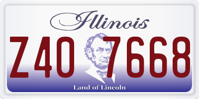 IL license plate Z407668