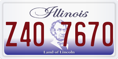 IL license plate Z407670