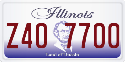 IL license plate Z407700