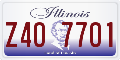 IL license plate Z407701