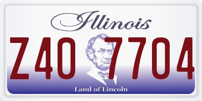 IL license plate Z407704