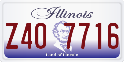 IL license plate Z407716