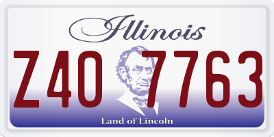 IL license plate Z407763