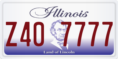 IL license plate Z407777