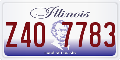 IL license plate Z407783