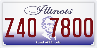 IL license plate Z407800