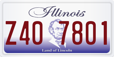 IL license plate Z407801