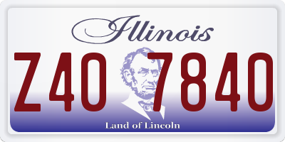 IL license plate Z407840