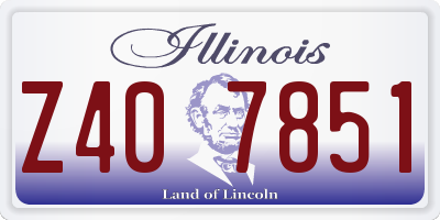 IL license plate Z407851