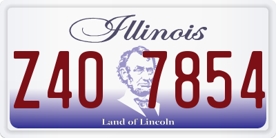 IL license plate Z407854