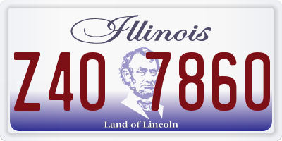 IL license plate Z407860
