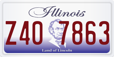IL license plate Z407863