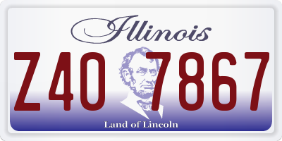 IL license plate Z407867