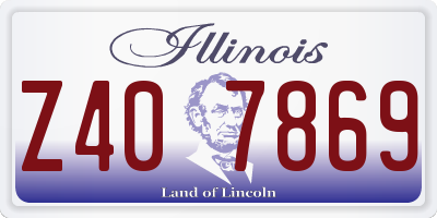 IL license plate Z407869