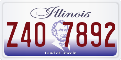 IL license plate Z407892