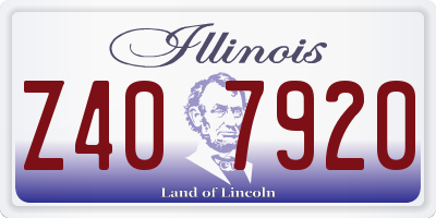 IL license plate Z407920