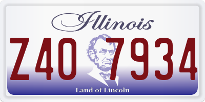 IL license plate Z407934