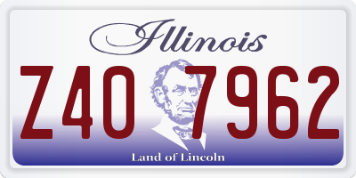 IL license plate Z407962