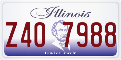 IL license plate Z407988