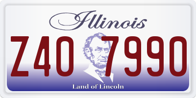 IL license plate Z407990