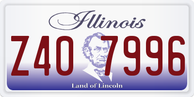 IL license plate Z407996