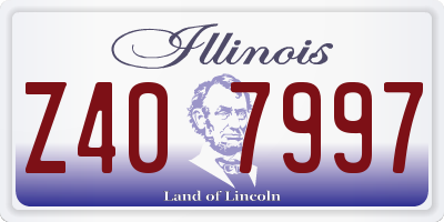 IL license plate Z407997