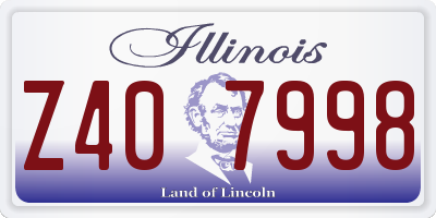IL license plate Z407998