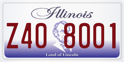 IL license plate Z408001