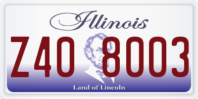 IL license plate Z408003