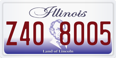 IL license plate Z408005