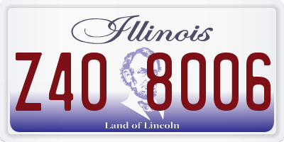 IL license plate Z408006